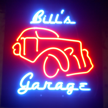  Custom Neon sign, Bills Garage