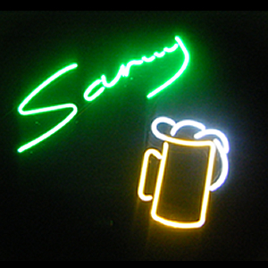 Sammy's completed custom neon sign
